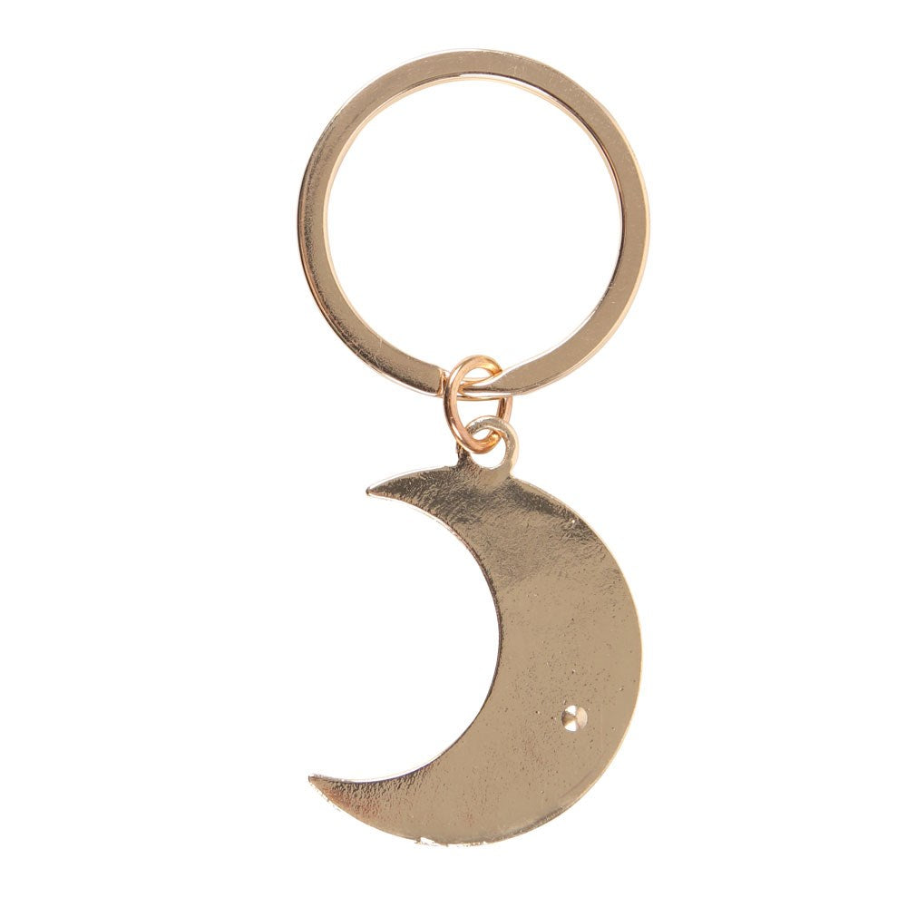 Moon Phase Crescent Enamel Keyring