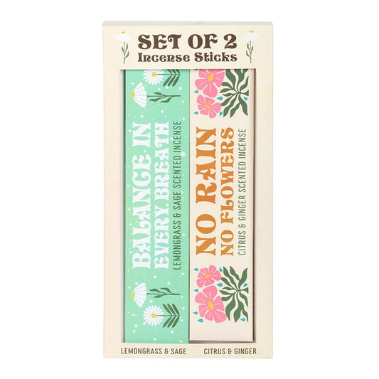 Set of 2 No Rain, No Flowers Incense Stick Packs