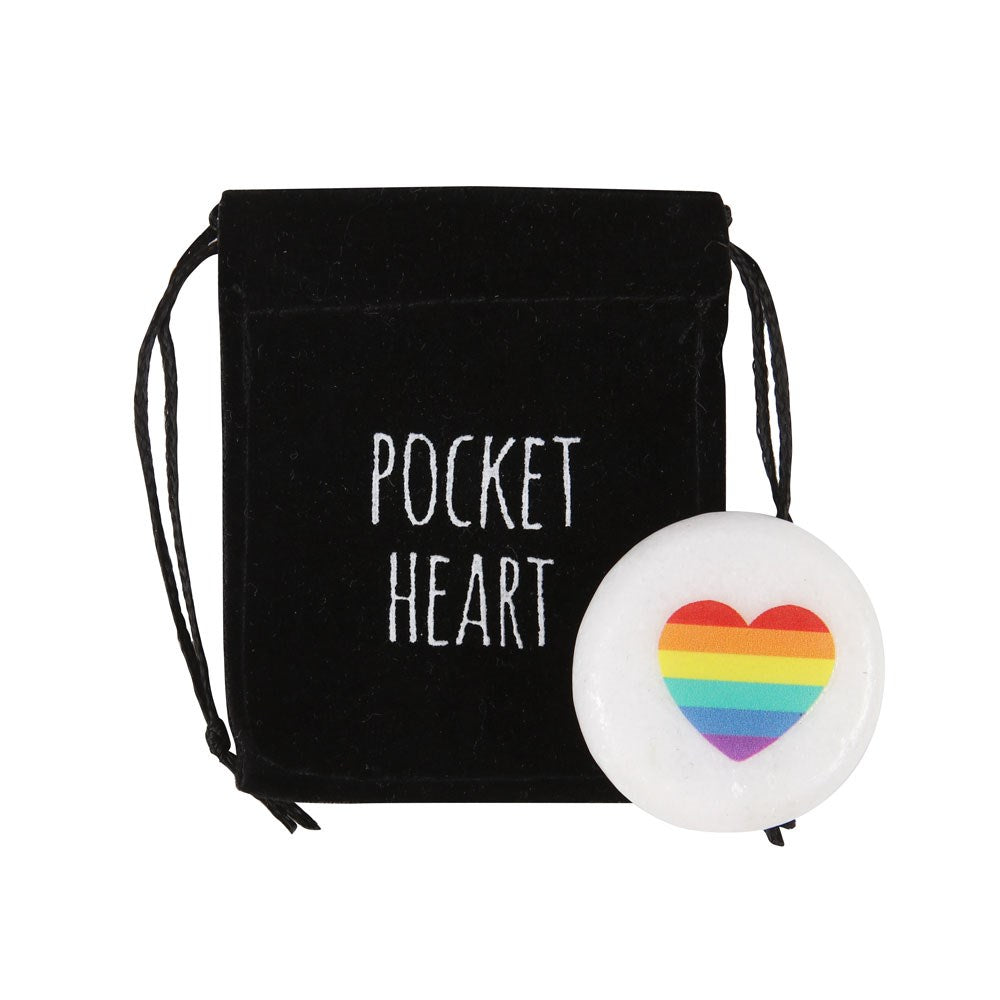 Rainbow Heart Pocket Sentiment Stones