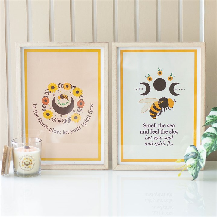 Summer Solstice Bee Framed Wall Art Print