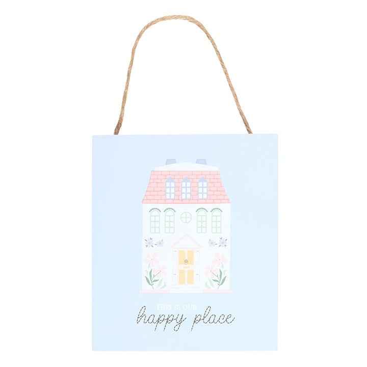 This Is Our Happy Place Pastel House Hanging Sign