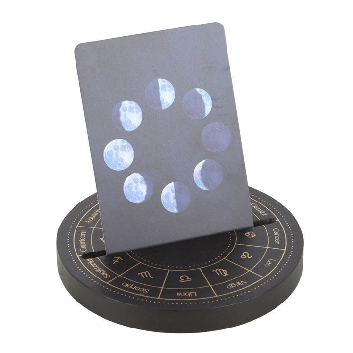 Black Astrology Wheel Tarot Card Stand