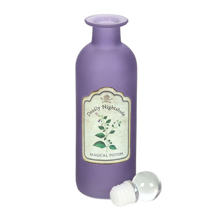 Deadly Nightshade Decorative Glass Potion Bottle