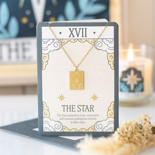 The Star Vintage Tarot Necklace on Greeting Card | Jewellery | Witchy Divination Gift | Gift for Her