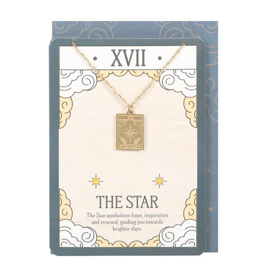 The Star Vintage Tarot Necklace on Greeting Card | Jewellery | Witchy Divination Gift | Gift for Her