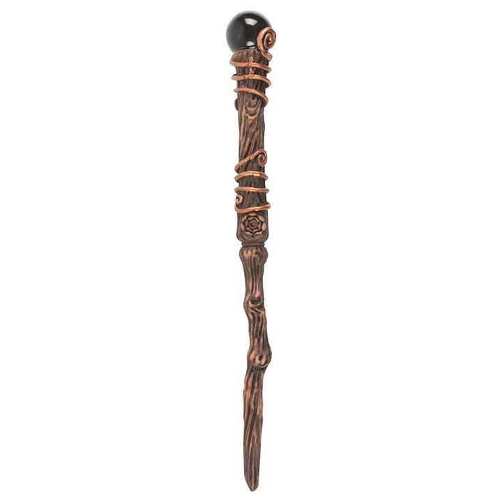 Protection Black Obsidian Crystal  Wand with Pouch