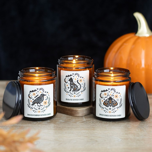 Set of 3 Frightful Folk Scented Candles | Gift & Home Decor | Witchy Home Fragrance | Gift for Her