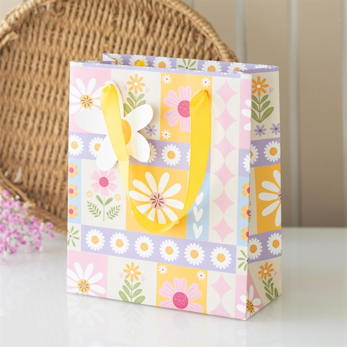 23cm Floral Patchwork Print Gift Bag