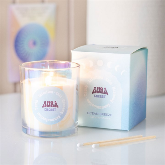 Aura Energy Ocean Breeze Iridescent Candle | Scented Candle | Witchy Home Fragrance | Gift for Him