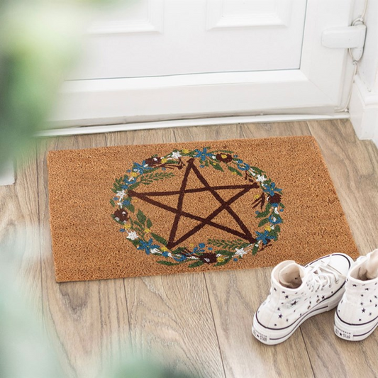 Natural Solstice Wreath Doormat | Wall Decor | Pagan Wicca Altar Decor | Housewarming Gift
