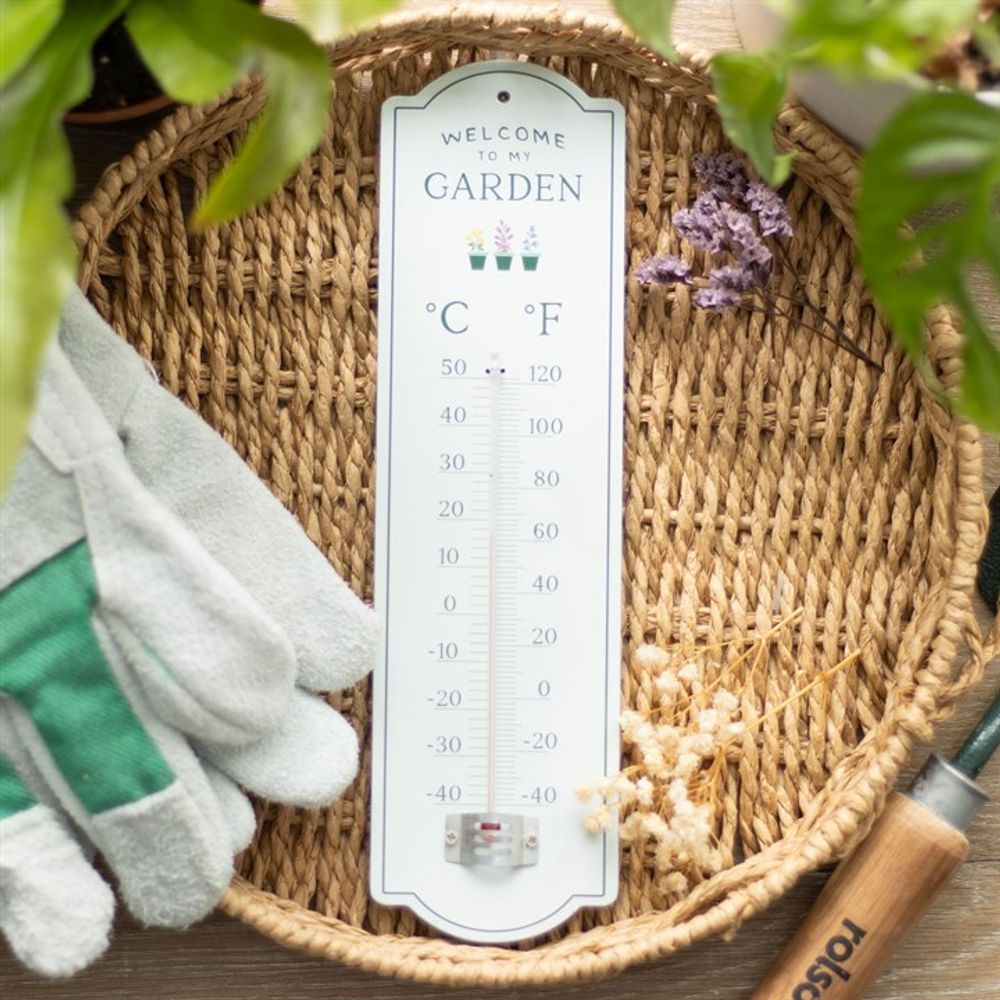 Welcome to My Garden Wall Thermometer