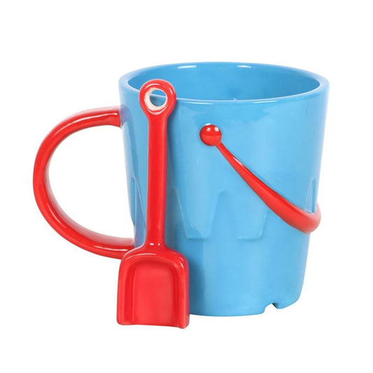 Bucket Shaped Ceramic Mug with Spade Spoon