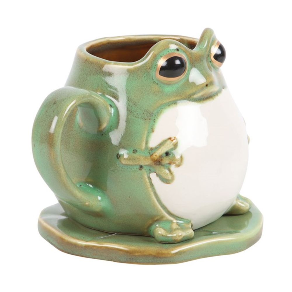 Frog Shaped Mug and Lily Pad Saucer