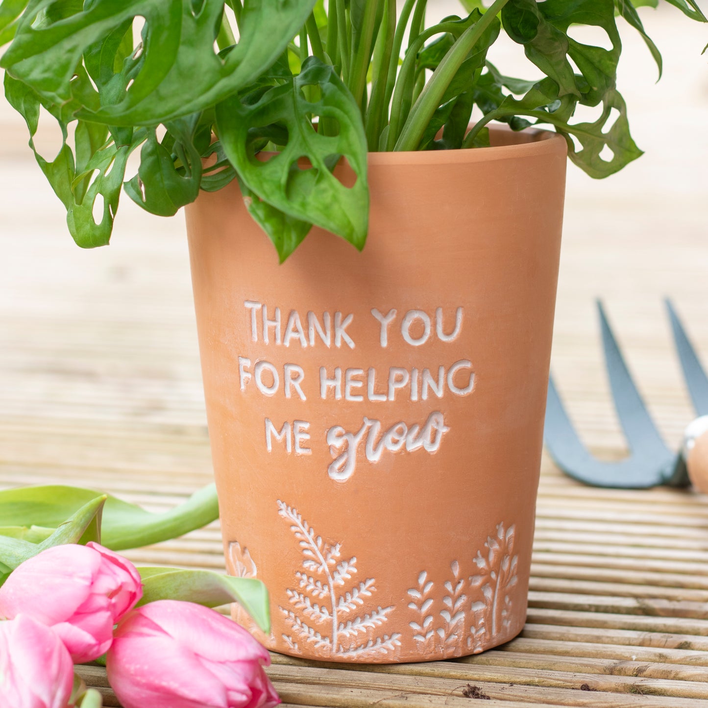 Thank You For Helping Me Grow Terracotta Plant Pot