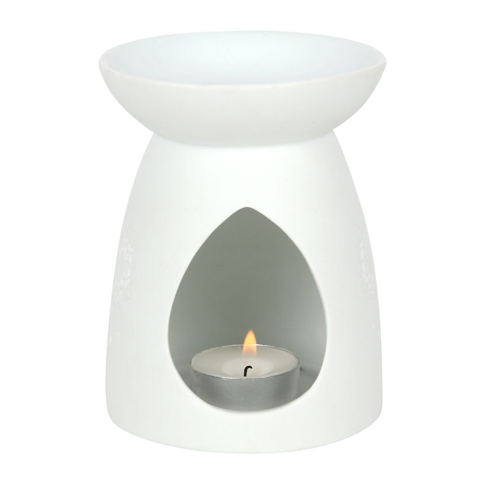 White Ceramic Buddha Face Oil Burner