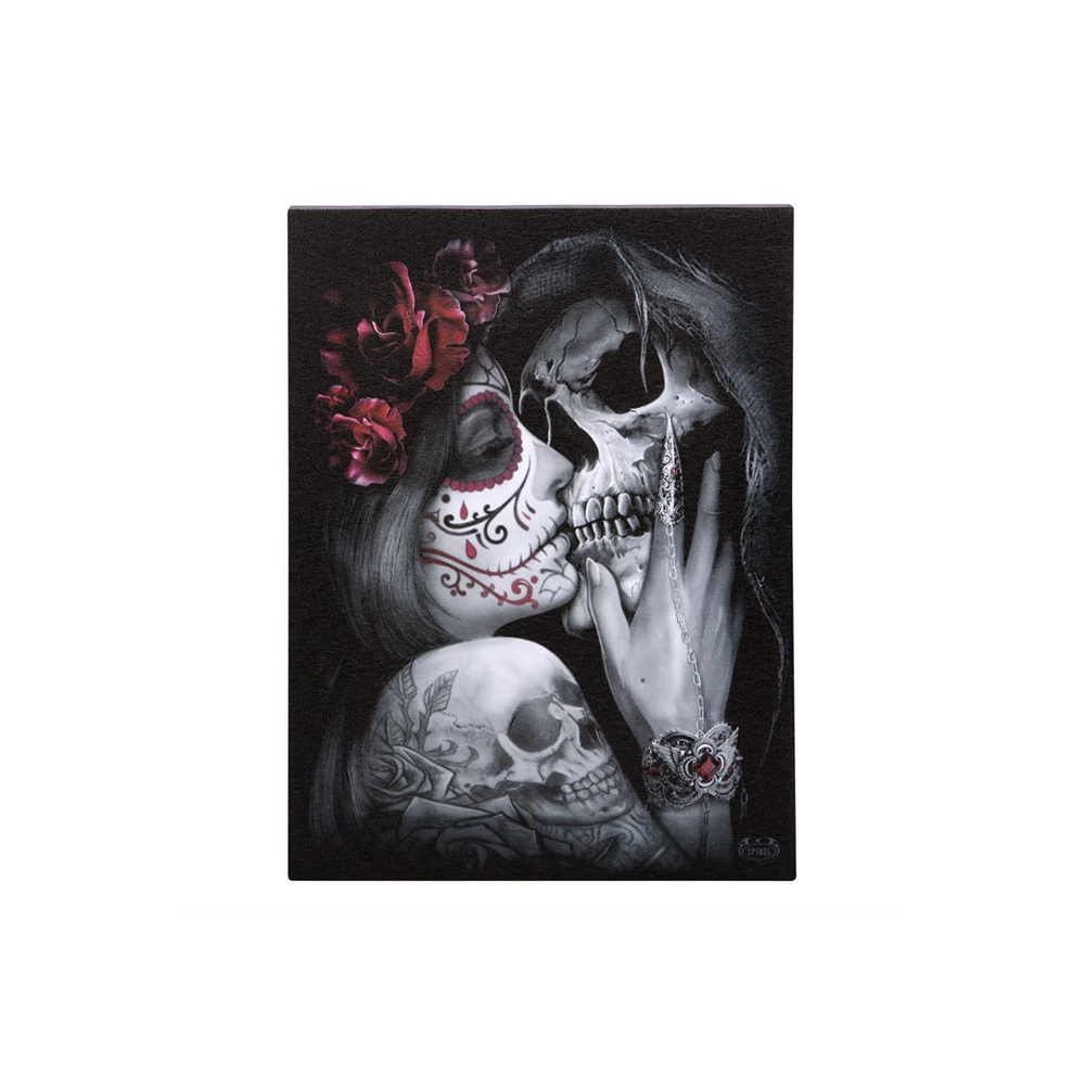 19x25cm Dead Kiss Canvas Plaque by Spiral Direct