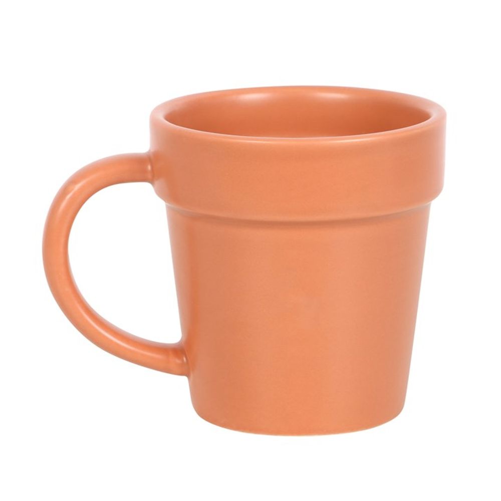 Plain Plant Pot Ceramic Mug and Shovel Spoon