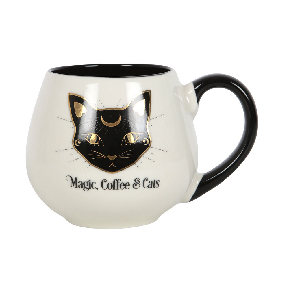 Magic, Coffee & Cats Rounded Mug