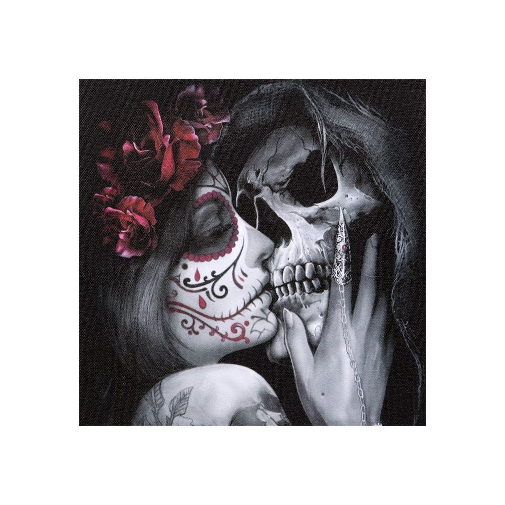 19x25cm Dead Kiss Canvas Plaque by Spiral Direct