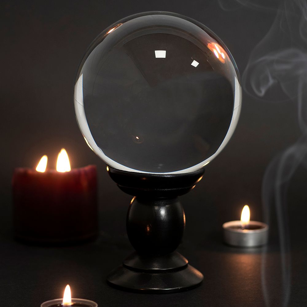 Large Clear Crystal Ball on Stand