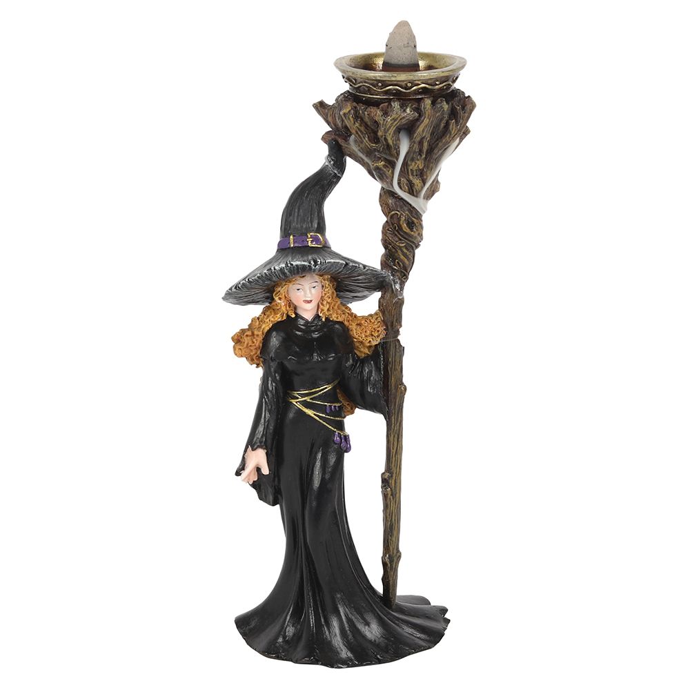 Witch with Staff Backflow Incense Burner