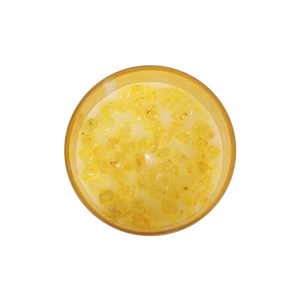 Solar Plexus Chakra Lemon Crystal Chip Candle