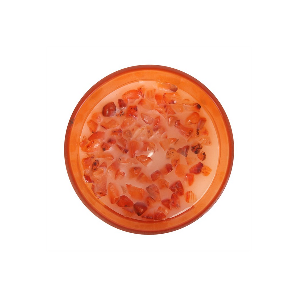 Sacral Chakra Orange Crystal Chip Candle