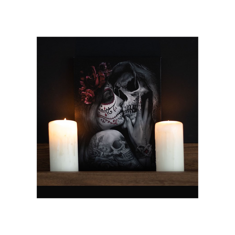 19x25cm Dead Kiss Canvas Plaque by Spiral Direct