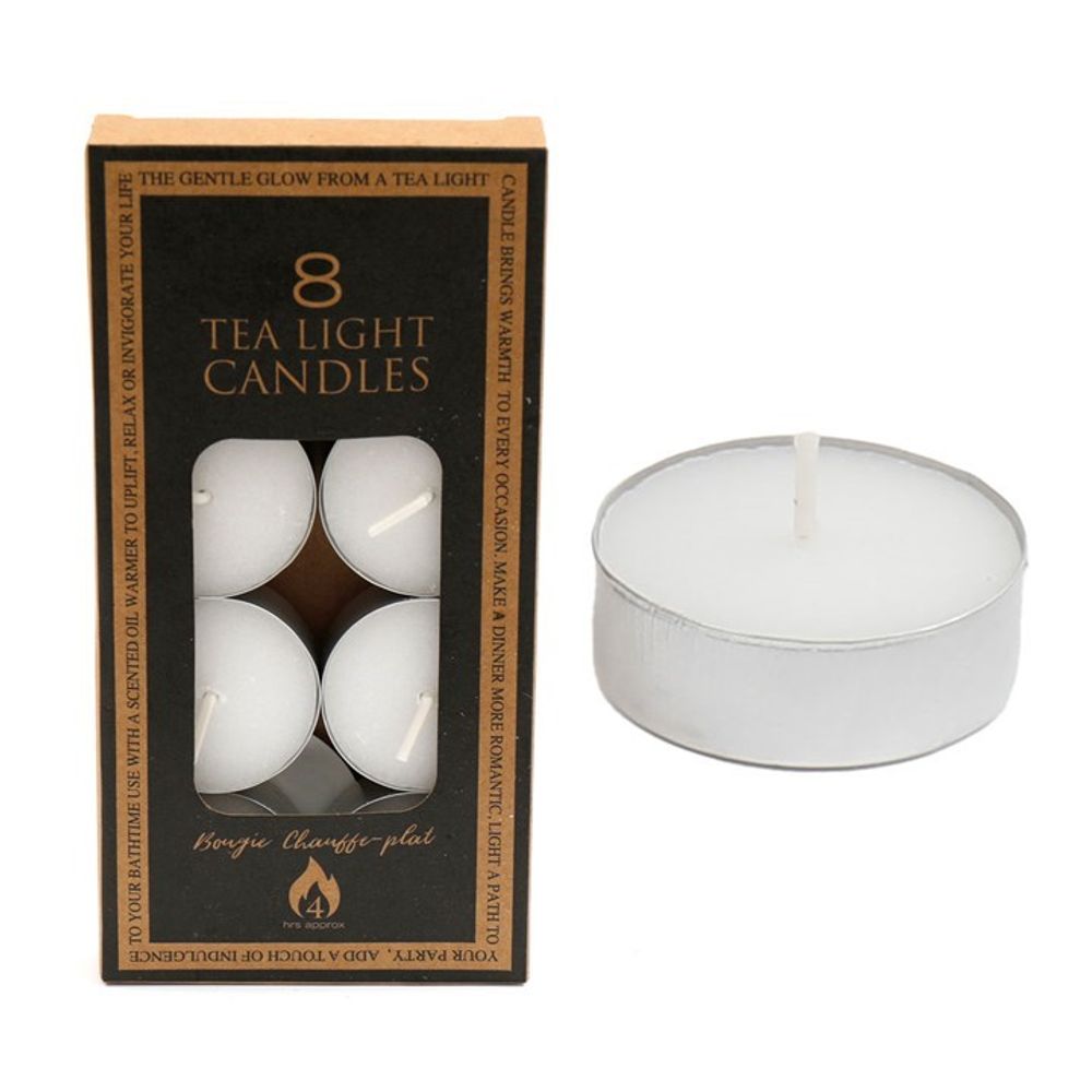 Pack of 8 4-Hour Unscented Tealight Candles