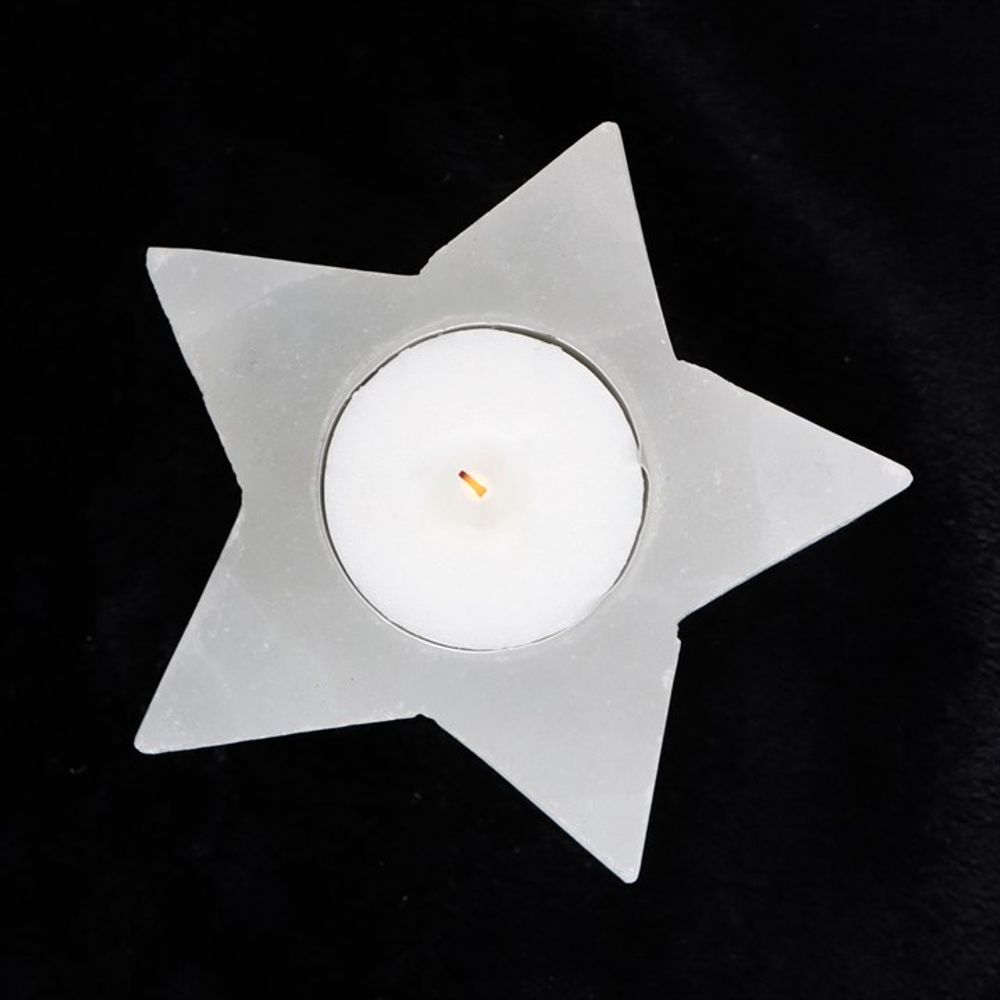 Selenite Star Tealight Holder