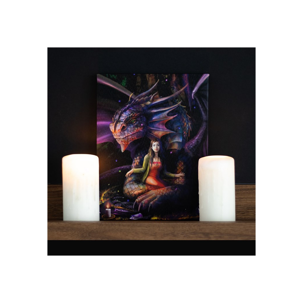 19x25cm Spirit Dragon Canvas Plaque by Anne Stokes