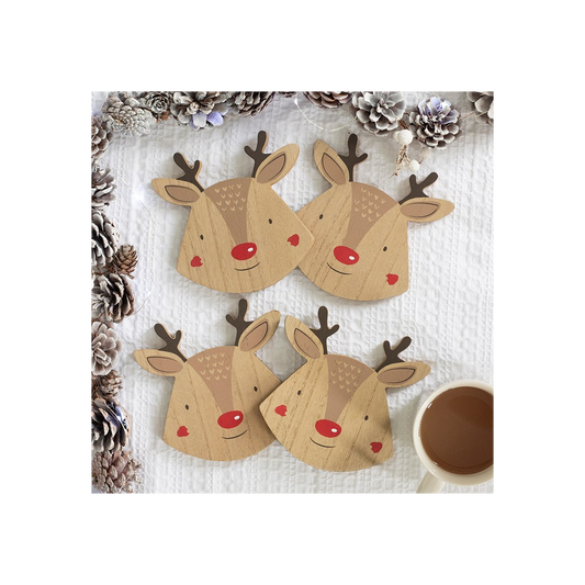 Set of 4 Reindeer Coasters