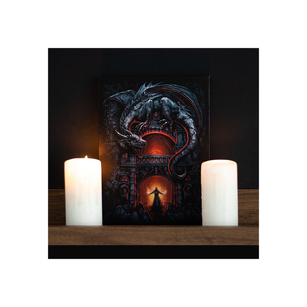 19x25cm Dragon's Lair Canvas Plaque by Spiral Direct