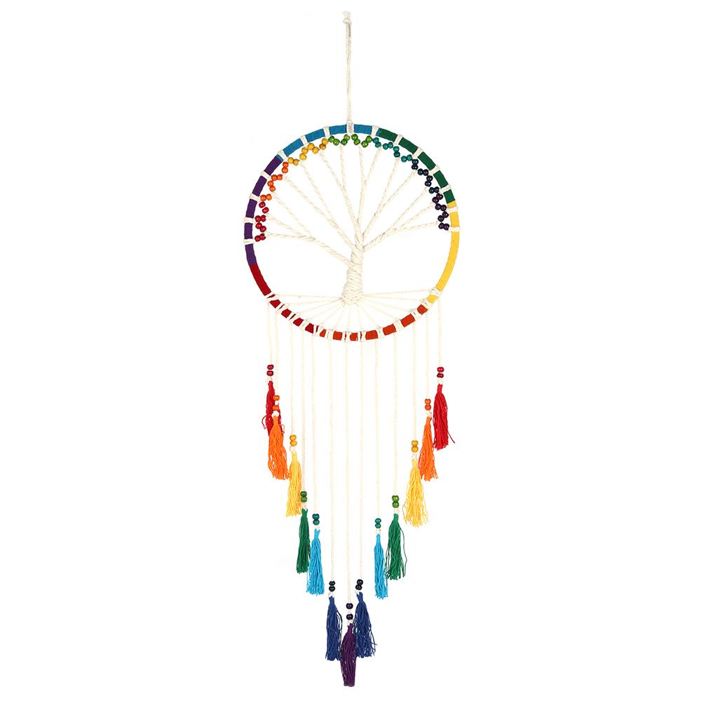 100cm Rainbow Beaded Tree of Life Dreamcatcher