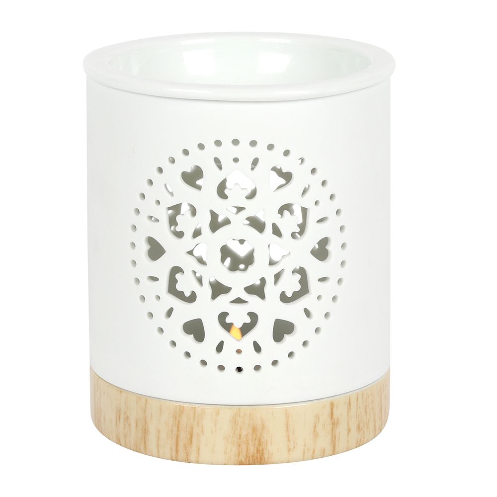 White Mandala Cut Out Oil Burner